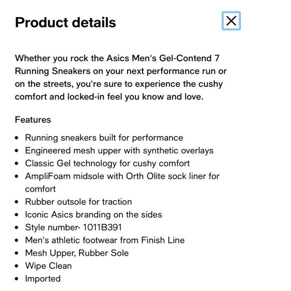 ASICS Gel Contend 7 'Piedmont Grey Blue Running Shoe Dad Sneaker Men’s Size 11.5 - Picture 10 of 10